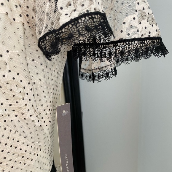 ⚫️ NWT Shoshanna Stacia Lace Tiered Polka Dot Anthropologie Dress Size 4 - Picture 8 of 16